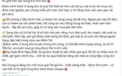 YẾN SÀO SONG KIM được Fanpage uy tín BÌNH DƯƠNG 24 giới thiệu