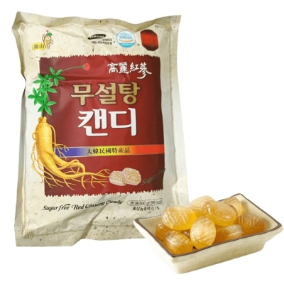 Kẹo Hồng Sâm Không Đường 365 Hàn Quốc màu trắng Gói 500g