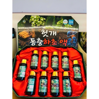 Nước Bổ Gan Đông Trùng Well Bio _ Hovenia Cordyceps Drink 10 chai x 100ml