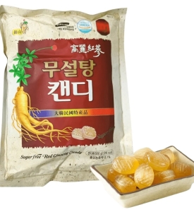 Kẹo Hồng Sâm Không Đường 365 Hàn Quốc màu trắng Gói 500g