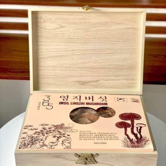  Nấm Linh Chi Tím IMSIL LINHZHI MUSHROOM hộp gỗ 1kg