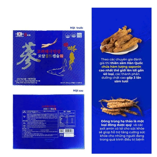 Viên Thiên Sâm Đông Trùng Hạ Thảo Trứng Cá Tầm 180 viên