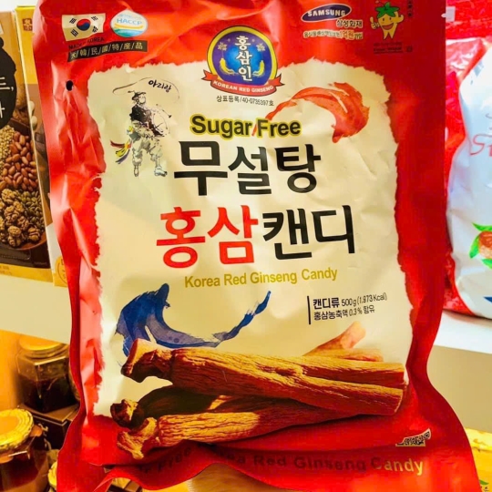 Kẹo Hồng Sâm Không Đường 365 Hàn Quốc Gói 500g