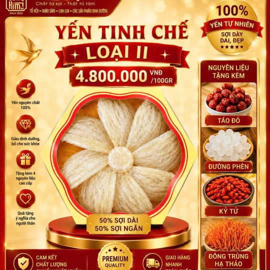 YẾN TINH CHẾ LOẠI II 100G